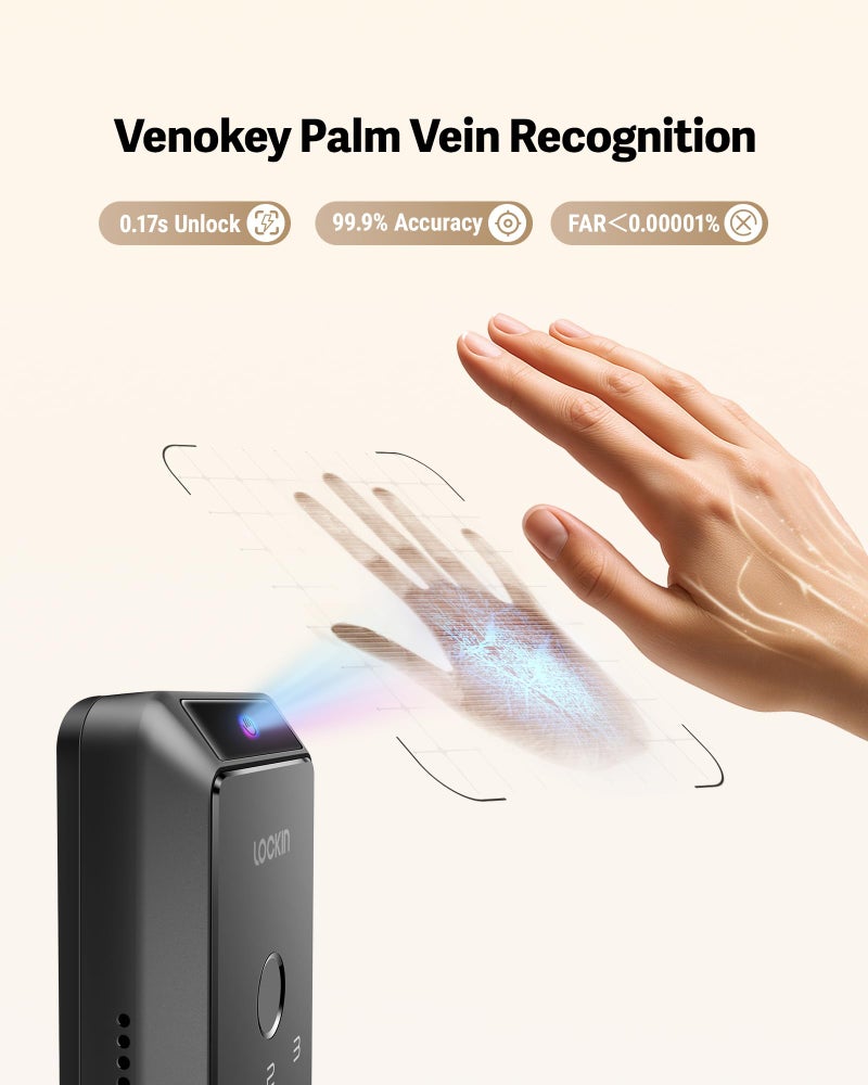 اربط قفل ذكي Lockin Veno مع أقفال ذكية للدخول بدون مفتاح من وريد النخيل للباب الأمامي مع قفل بصمة جرس الباب المدمج في تطبيق WiFi للتحكم عن بعد، عمر البطارية 7 أشهر، IP65 مقاوم للماء - Image 4